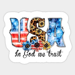 USA Sunflower 4th july usa independence day T-shirt Sticker